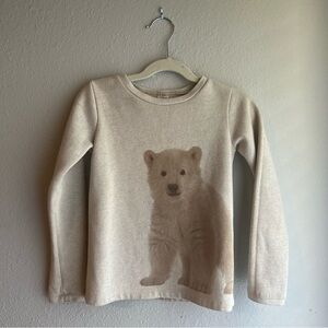 Girls Cream Polar Bear Long Sleeve Shirt